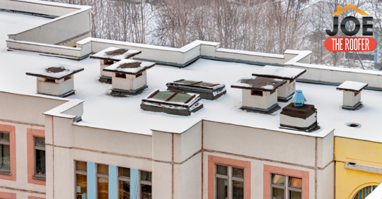 flat roof with snow