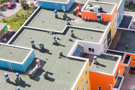 top view of a commercial flat roof